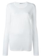 T By Alexander Wang Longsleeved T-shirt, Women's, Size: L, White, Rayon