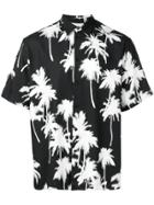 Msgm Tie-dye Palms Shirt - Black