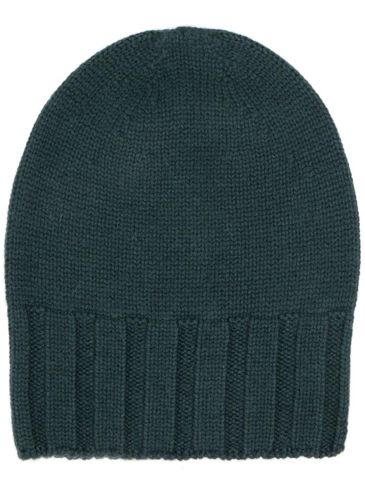 Drumohr Cashmere Knitted Beanie Hat - Green