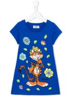 Moschino Kids Tiger Floral T-shirt, Girl's, Size: 6 Yrs, Blue