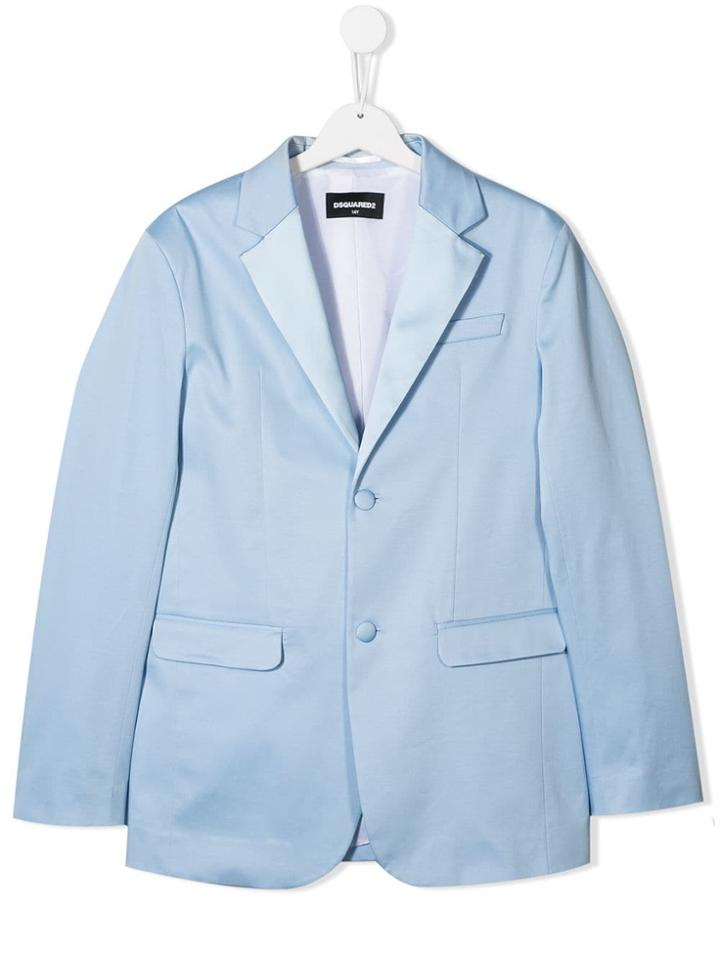 Dsquared2 Kids Teen Single-breasted Blazer - Blue