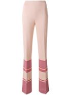 Miu Miu Striped Flared Trousers - Pink & Purple