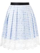 Loveless Overlay Lace Striped Skirt