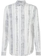 Saint Laurent Yves-neck Bandana Print Shirt - White