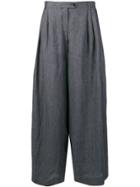 Sartorial Monk Oversized Palazzo Trousers - Grey