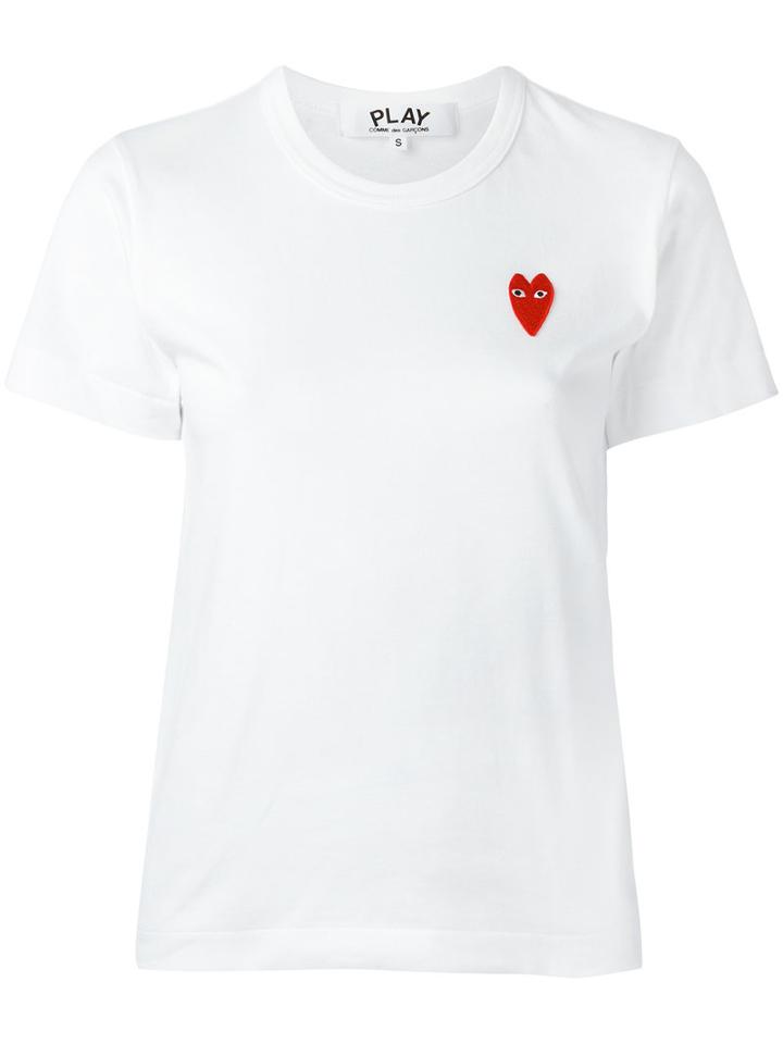 Comme Des Garçons Play - Logo Patch T-shirt - Women - Cotton - M, Women's, White, Cotton