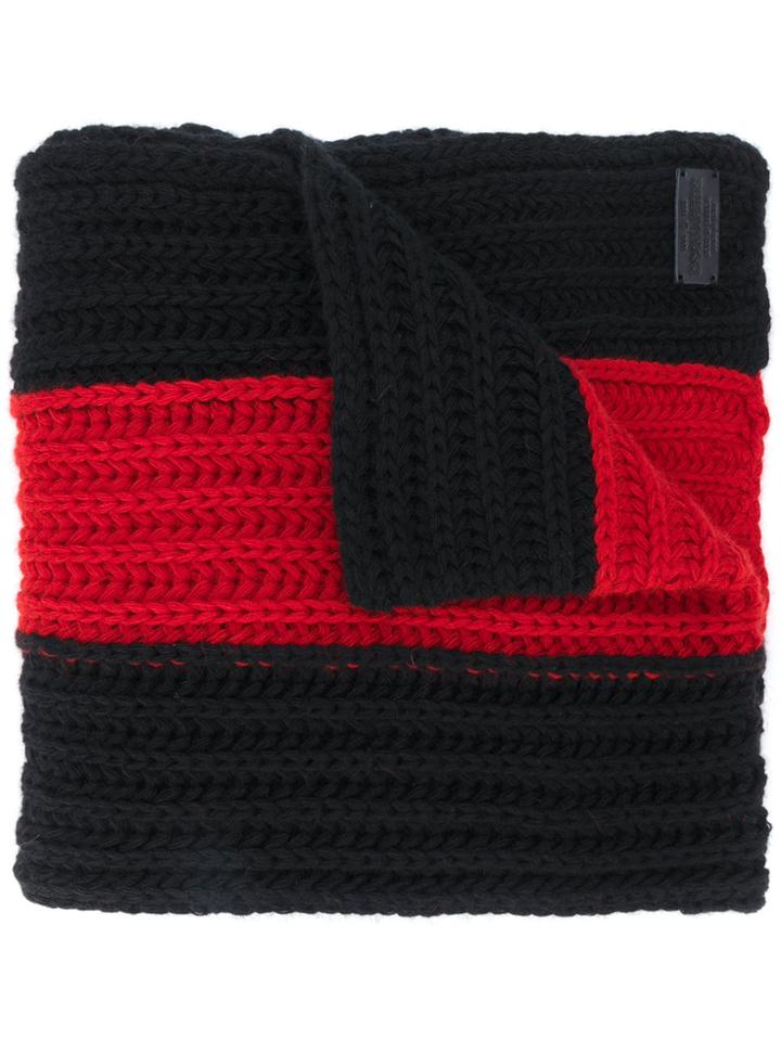Dsquared2 Striped Knitted Scarf - Black