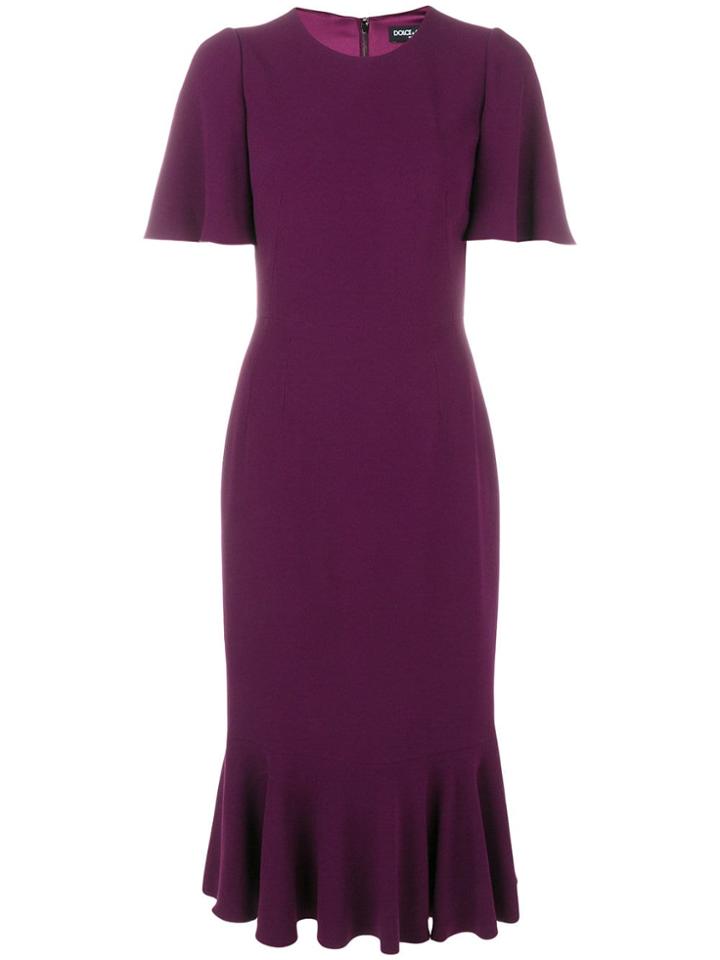 Dolce & Gabbana Peplum Hem Cady Dress - Pink