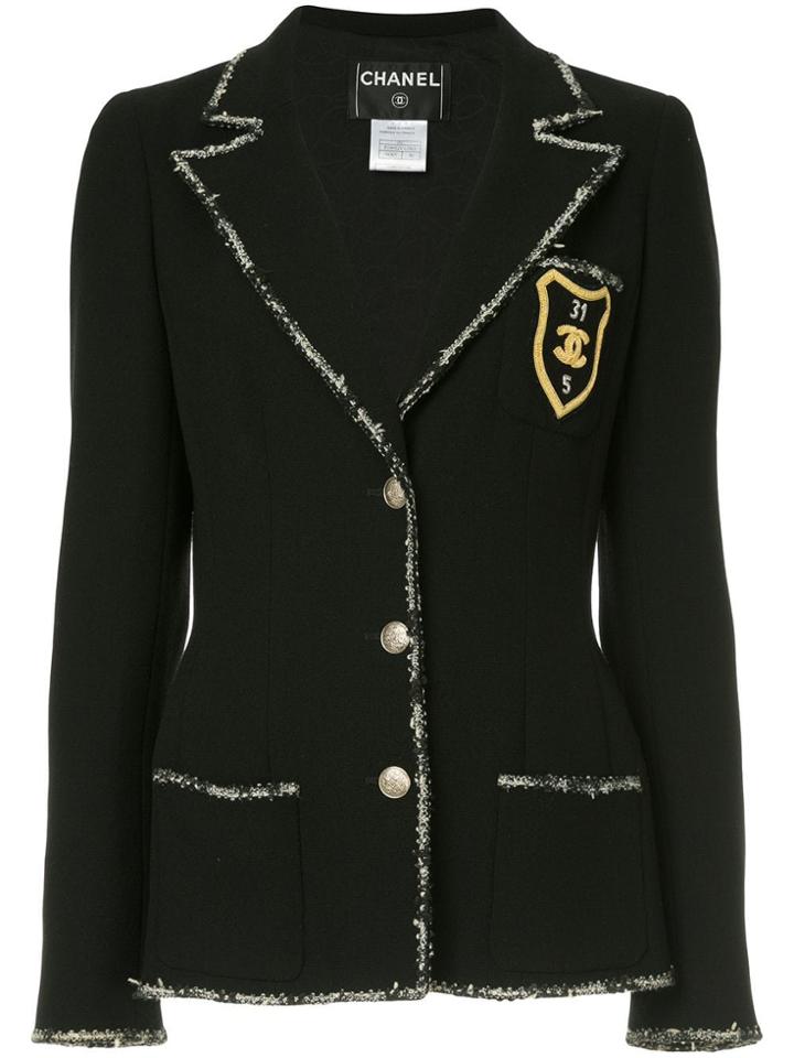 Chanel Vintage Patch Detail Blazer - Black