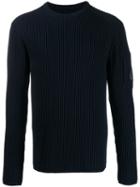 Cp Company Ribbed Lens Detail Jumper - Blue