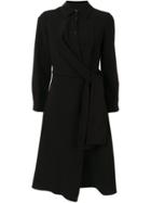 Portspure Asymmetric Shirt Midi Dress - Black