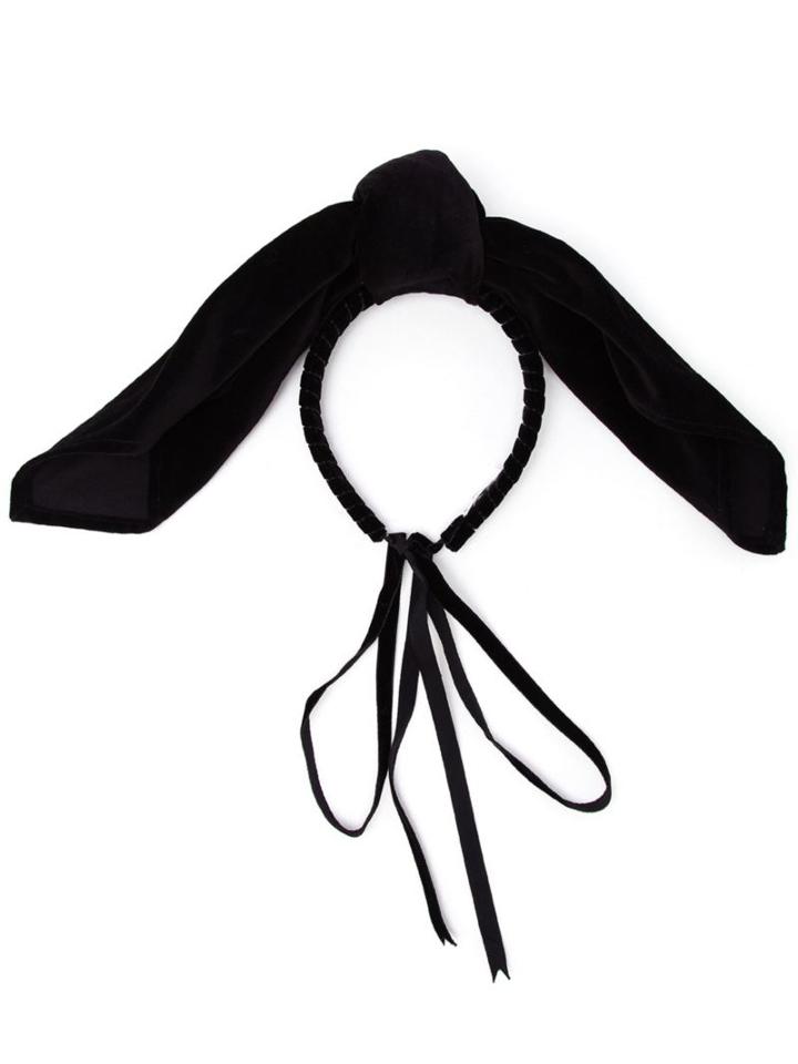 Silver Spoon Attire Velvet Bow Head Band, Women's, Black, Cotton/polyester
