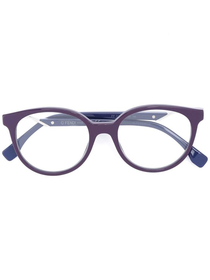 Fendi Eyewear Round Frame Glasses - Pink & Purple