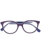 Fendi Eyewear Round Frame Glasses - Pink & Purple