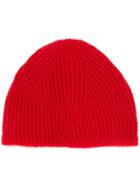 Rick Owens Ribbed Beanie - Red