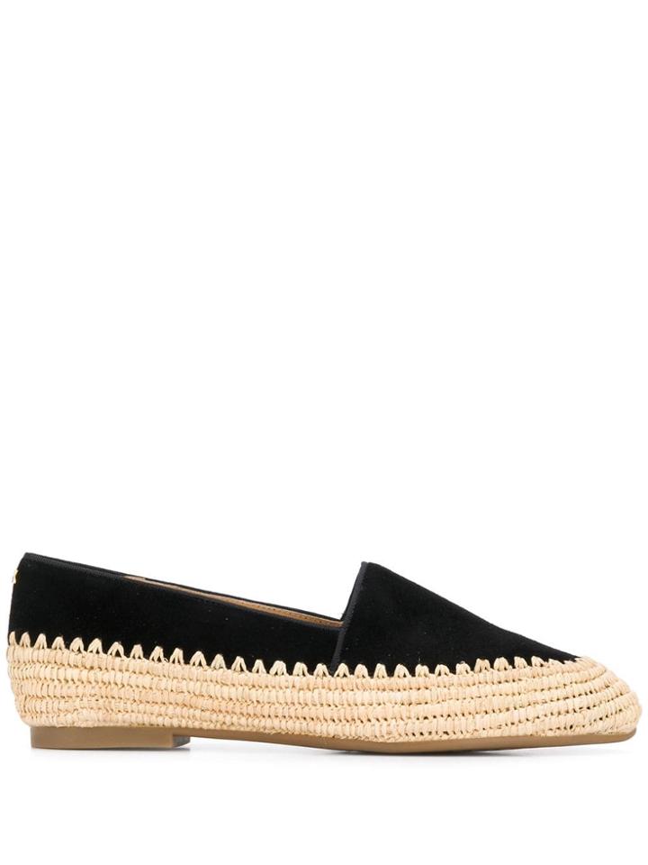 Michael Michael Kors Jute Embroidered Espadrilles - Black