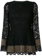 Dolce & Gabbana Long-sleeved Lace Blouse - Black