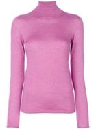 Le Tricot Perugia Roll Neck Sweater - Pink & Purple