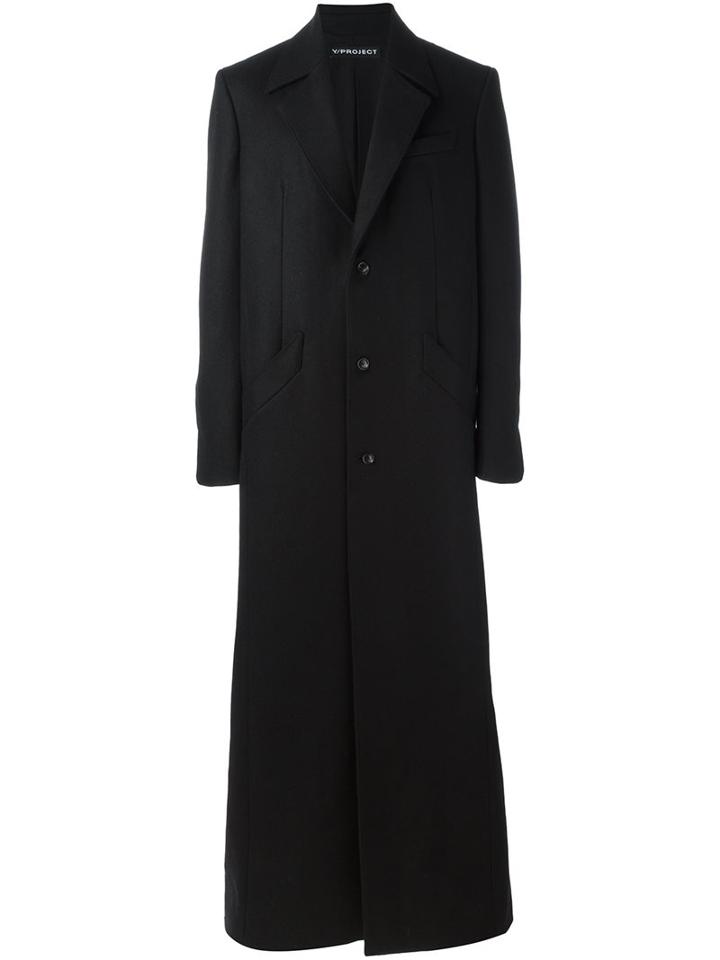 Y / Project Long Single Breasted Coat