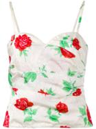Emanuel Ungaro Vintage Rose Print Vest Top - Nude & Neutrals