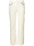 Etro Straight Leg Embroidered Jeans - Nude & Neutrals