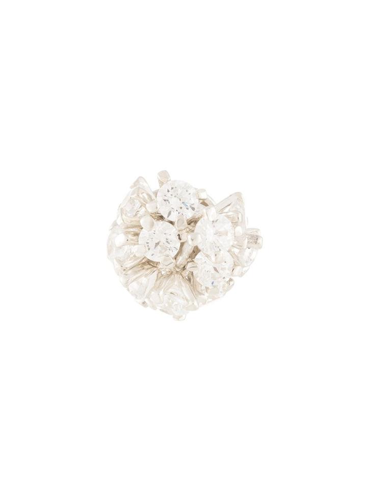 E.m. Crystal Stud Earring - Silver
