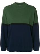 Sonia Rykiel Two-tone Knit Jumper - Green