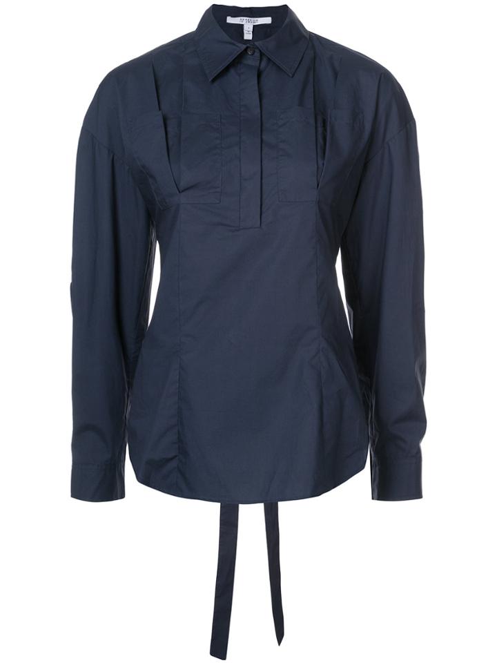 Derek Lam 10 Crosby Long Sleeve Lace-up Back Shirt - Blue