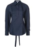 Derek Lam 10 Crosby Long Sleeve Lace-up Back Shirt - Blue