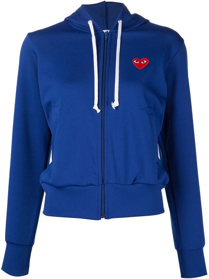 Comme Des Garçons Play Heart Application Hooded Jumper