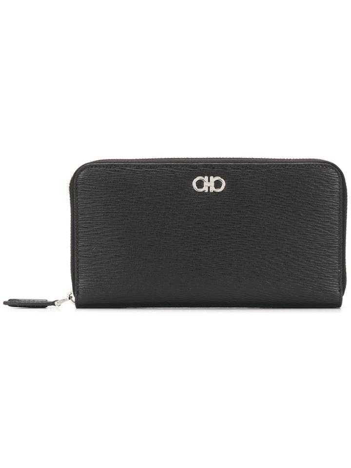 Salvatore Ferragamo Gancini Zip-around Wallet - Black