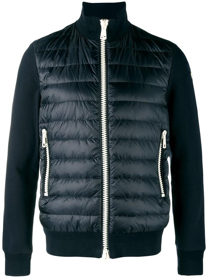 Moncler Down-filled Jersey Jacket, Men's, Size: Medium, Blue, Cotton/feather Down/polyamide