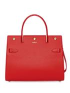 Burberry Small Leather Title Bag - Red