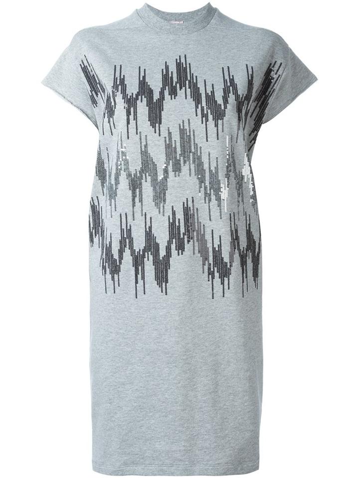 Giamba Sequin Embellished Oversized Sweatshirt, Women's, Size: 46, Grey, Cotton