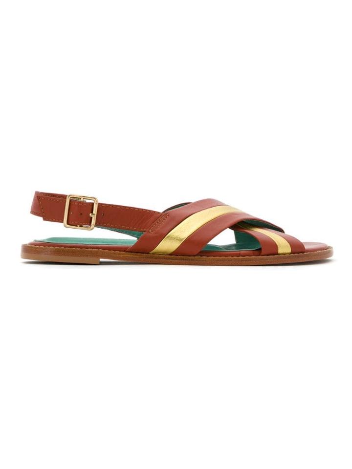Blue Bird Shoes Leather Paula Sandals - Yellow