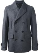 Belstaff Double Breasted Peacoat, Men's, Size: 52, Grey, Nylon/polyester/virgin Wool