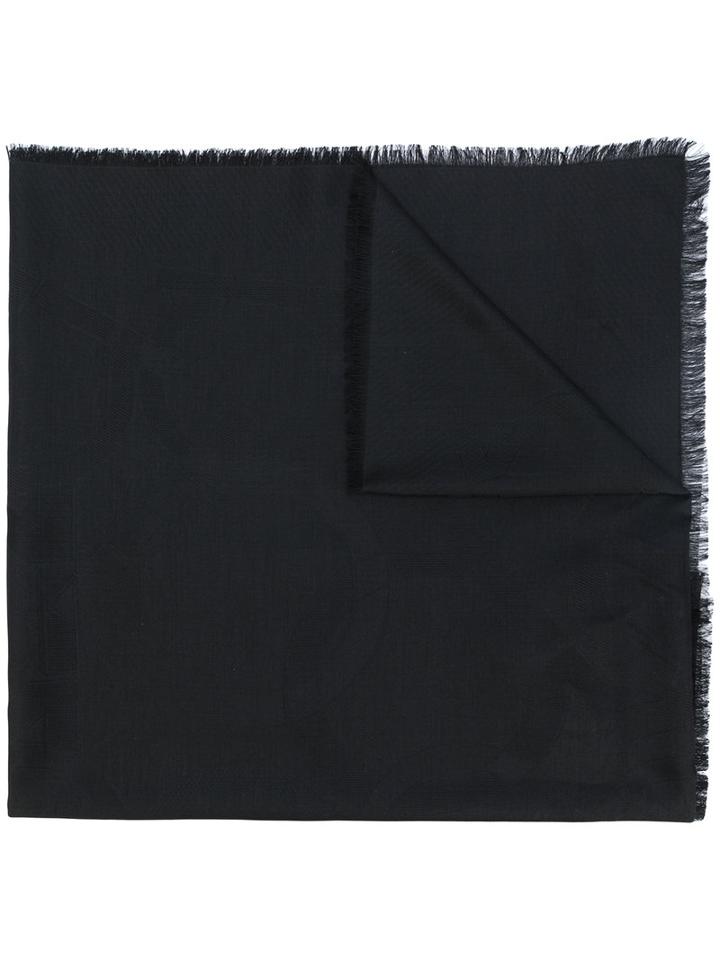 Salvatore Ferragamo - Logo Scarf - Women - Silk/cashmere - One Size, Black, Silk/cashmere