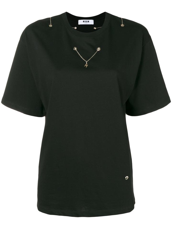 Msgm Pendant Detail T-shirt - Black
