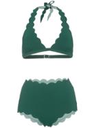 Marysia Spring Halter Scalloped Bikini - Green