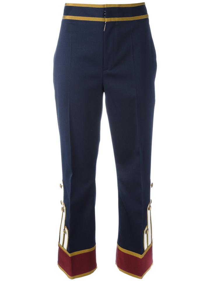 Dsquared2 - Band Trousers - Women - Cotton/polyester/spandex/elastane/virgin Wool - 42, Blue, Cotton/polyester/spandex/elastane/virgin Wool
