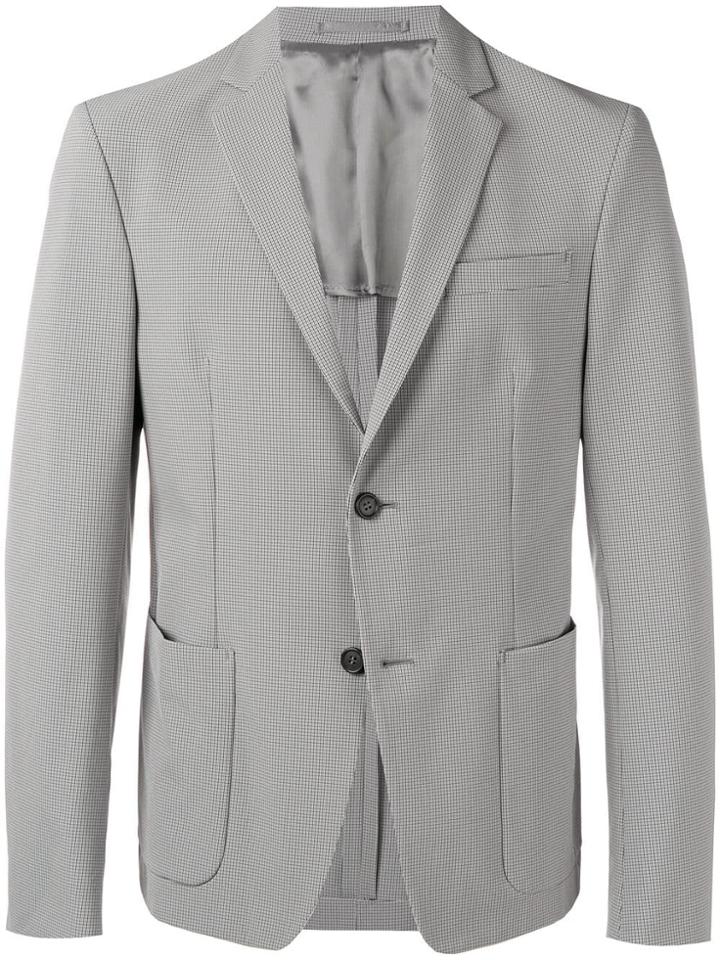Prada Micro-check Technical Blazer - Grey