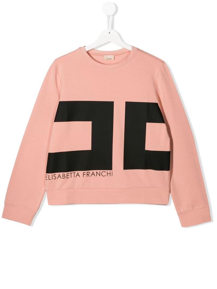 Elisabetta Franchi La Mia Bambina Logo Print Sweatshirt - Pink