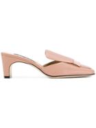 Sergio Rossi Square Toe Mules - Pink & Purple