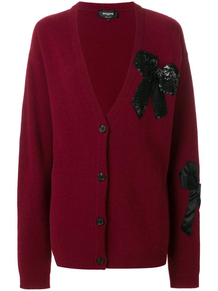 Rochas Oversized Bow Cardigan - Red