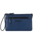 Salvatore Ferragamo Textured Clutch - Blue