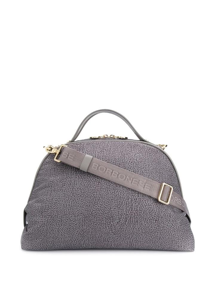 Borbonese Textured Print Tote - Grey