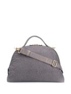 Borbonese Textured Print Tote - Grey