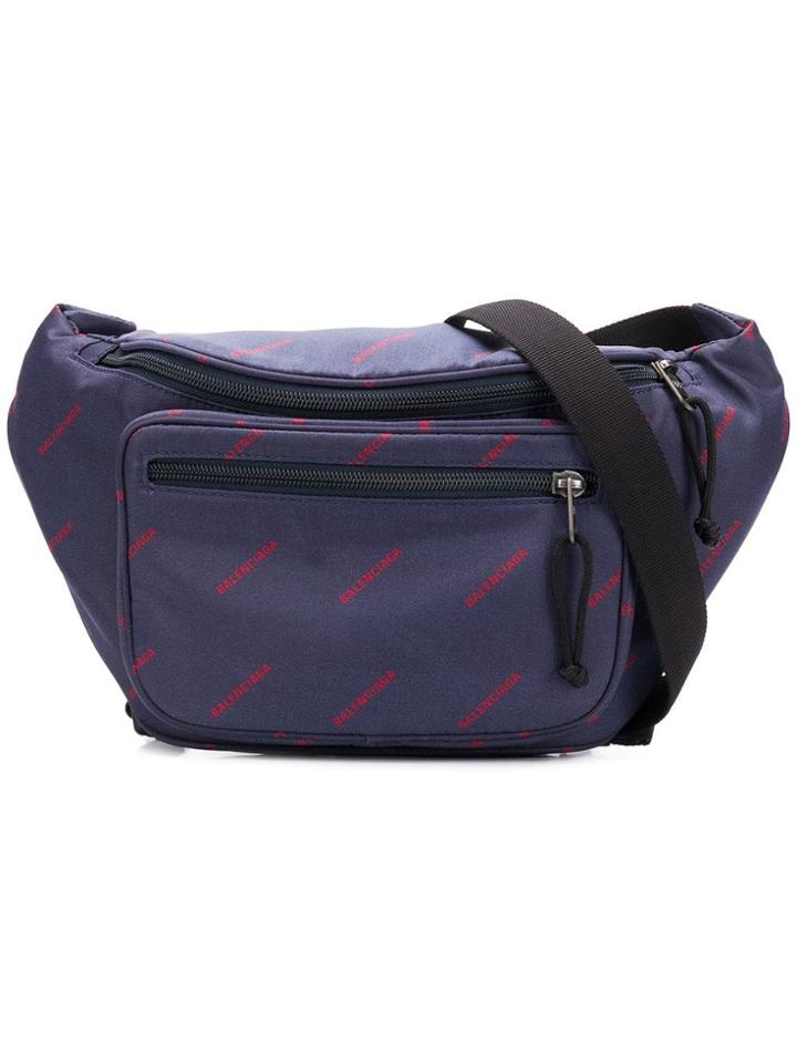 Balenciaga Explorer Logos Belt Bag - Blue