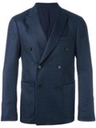 Ermenegildo Zegna Tweed Blazer, Men's, Size: 54, Blue, Wool/cupro/cotton