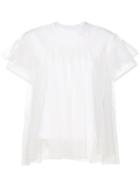 Shushu/tong Tulle Layered Crew Neck T-shirt - White